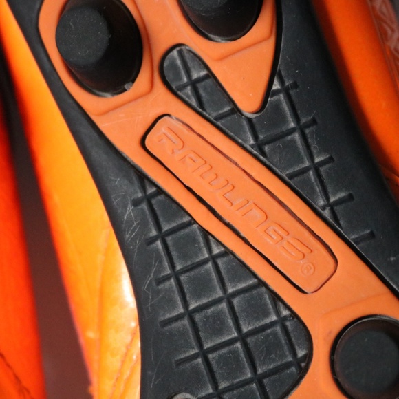 Rawlings Cleats Men's Size 7 Lace Up, Orange and Black - Picture 6 of 11
